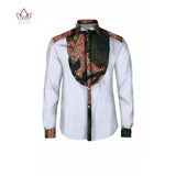 Modern Men's African Dashiki Print Long Sleeve Dress Shirt AlansiHouse 4 XL 