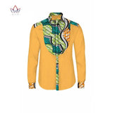 Modern Men's African Dashiki Print Long Sleeve Dress Shirt AlansiHouse 5 XL 