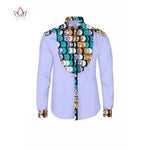 Modern Men's African Dashiki Print Long Sleeve Dress Shirt AlansiHouse 6 XL 