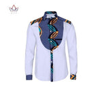 Modern Men's African Dashiki Print Long Sleeve Dress Shirt AlansiHouse 9 XL 