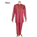 Modern Traditional African Shirt and Pants Set - Men's and Boys AlansiHouse men red L 