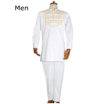 Modern Traditional African Shirt and Pants Set - Men's and Boys AlansiHouse men white XL 