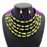 Multilayer Choker Necklaces and Earrings Jewelry Set AlansiHouse 