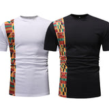 New African Clothes for Mens Tops + Short Sleeve Print Rich Bazin Ankara AlansiHouse 