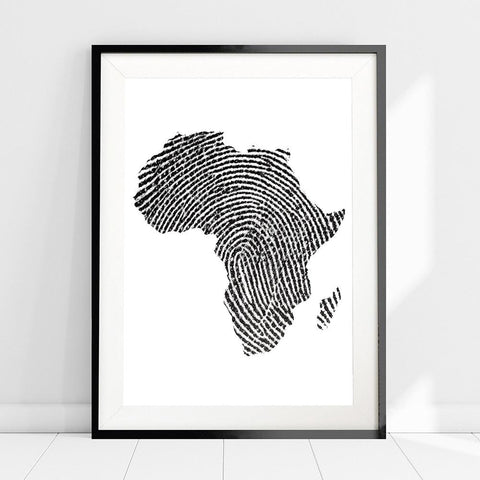 One-of-a Kind Africa Map/Fingerprint Canvas Painting AlansiHouse 