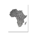 One-of-a Kind Africa Map/Fingerprint Canvas Painting AlansiHouse 50x75cm No Frame as shown 