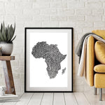 One-of-a Kind Africa Map/Fingerprint Canvas Painting AlansiHouse 