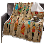 Soft Plush African Print Fleece Blanket AlansiHouse 
