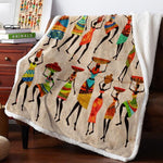 Soft Plush African Print Fleece Blanket AlansiHouse LEX00005 100x125cm 