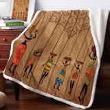 Soft Plush African Print Fleece Blanket AlansiHouse LEX04176 150x200cm 