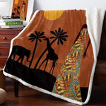 Soft Plush African Print Fleece Blanket AlansiHouse LEX08944 100x125cm 