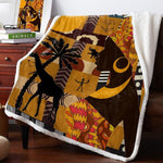 Soft Plush African Print Fleece Blanket AlansiHouse LXM07860 100x125cm 