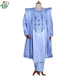 South African Traditional Agbada Formal Outfit AlansiHouse Blue 4XL 