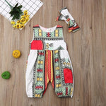 Summer African Dresses for Kids + Girls Dashiki Jumpsuit AlansiHouse White S 