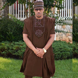 Traditional African 3 Piece Suit with Top Shirt and Pants (No Hat) AlansiHouse 
