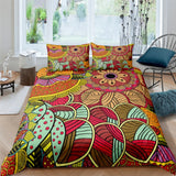 Vibrant African Art Bedding Set (Duvet + Pillowcase) AlansiHouse LXF141-6 US Full 203x228cm 