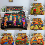 Vibrant African Art Duvet Cover + Pillow cases AlansiHouse 