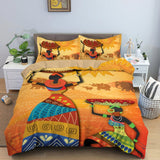 Vibrant African Art Duvet Cover + Pillow cases AlansiHouse Pattern 1 US Twin(173x218cm) 
