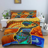 Vibrant African Art Duvet Cover + Pillow cases AlansiHouse Pattern 2 US Twin(173x218cm) 