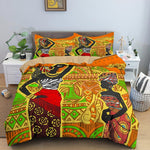 Vibrant African Art Duvet Cover + Pillow cases AlansiHouse Pattern 4 US Twin(173x218cm) 