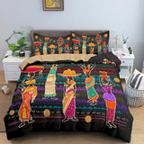 Vibrant African Art Duvet Cover + Pillow cases AlansiHouse Pattern 7 US Twin(173x218cm) 
