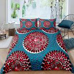 Vibrant African Print Bedding Set (Duvet + Pillowcase) AlansiHouse LXF142-12 UK King 230x220cm 