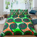 Vibrant African Print Bedding Set (Duvet + Pillowcase) AlansiHouse LXF142-4 AU Queen 210x210cm 