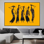 Vibrant Vintage African Art Canvas Painting AlansiHouse 