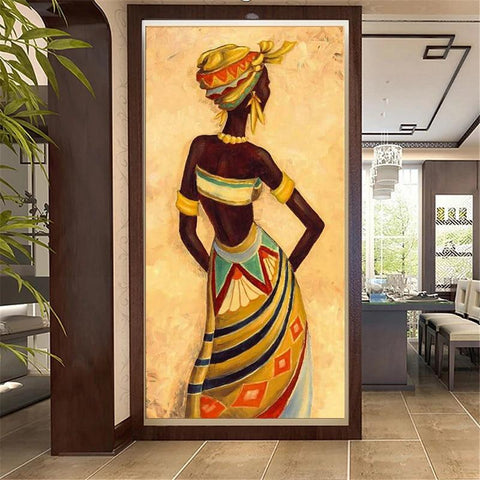 Vintage African Canvas Painting AlansiHouse 