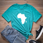 Women's Africa Map Graphic T-Shirt AlansiHouse JadeGreen-White XXL China
