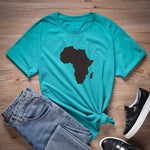 Women's Africa Map Graphic T-Shirt AlansiHouse JadeGreen XS China