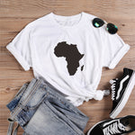 Women's Africa Map Graphic T-Shirt AlansiHouse White L China