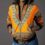 Women's African Dashiki Style Long Sleeve Jacket AlansiHouse 