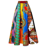 Women's African Kente Elastic Waist Skirt AlansiHouse 