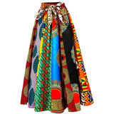 Women's African Kente Elastic Waist Skirt AlansiHouse 