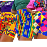 Women's African Kente Pattern Summer & Spring Shorts AlansiHouse 