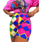 Women's African Kente Pattern Summer & Spring Shorts AlansiHouse Red XXL 