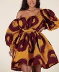 Women's African Off Shoulder Mini Dress AlansiHouse 