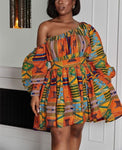 Women's African Off Shoulder Mini Dress AlansiHouse 802390012 XL 