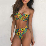 Women's African Pattern Swimsuit AlansiHouse T0427Z47 2 XL 