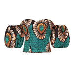 Women's African Print Dashiki Shoulder Top AlansiHouse as picture 3 M 