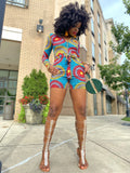 Women's African Style Print Short Jumpsuit AlansiHouse 