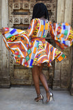 Women's Classic African Kente Print Dress AlansiHouse 