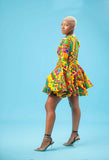 Women's Classic African Kente Print Dress AlansiHouse 