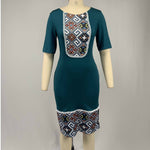 Women's Dashiki Print Short Sleeve Dress AlansiHouse 