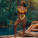 Women's High Waist African Style Swimsuit AlansiHouse 