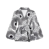 Women's Kente V-Neck Lantern Sleeve Shirt AlansiHouse FQIP001 XL 